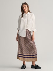 GANT Purple Pleated Monogram Print Skirt - Image 3 of 6