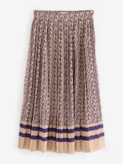 GANT Purple Pleated Monogram Print Skirt - Image 6 of 6