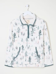 FatFace Christmas Snuggle Ivory Half Zip Fleece - Image 10 of 10