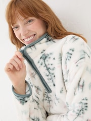 FatFace Christmas Snuggle Ivory Half Zip Fleece - Image 5 of 10