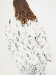 FatFace Christmas Snuggle Ivory Half Zip Fleece - Image 7 of 10