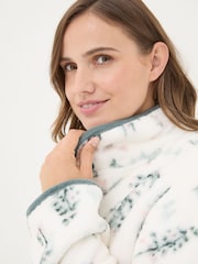 FatFace Christmas Snuggle Ivory Half Zip Fleece - Image 8 of 10