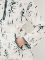 FatFace Christmas Snuggle Ivory Half Zip Fleece - Image 9 of 10