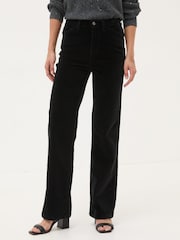 FatFace Black Elise Velvet Trousers - Image 3 of 6