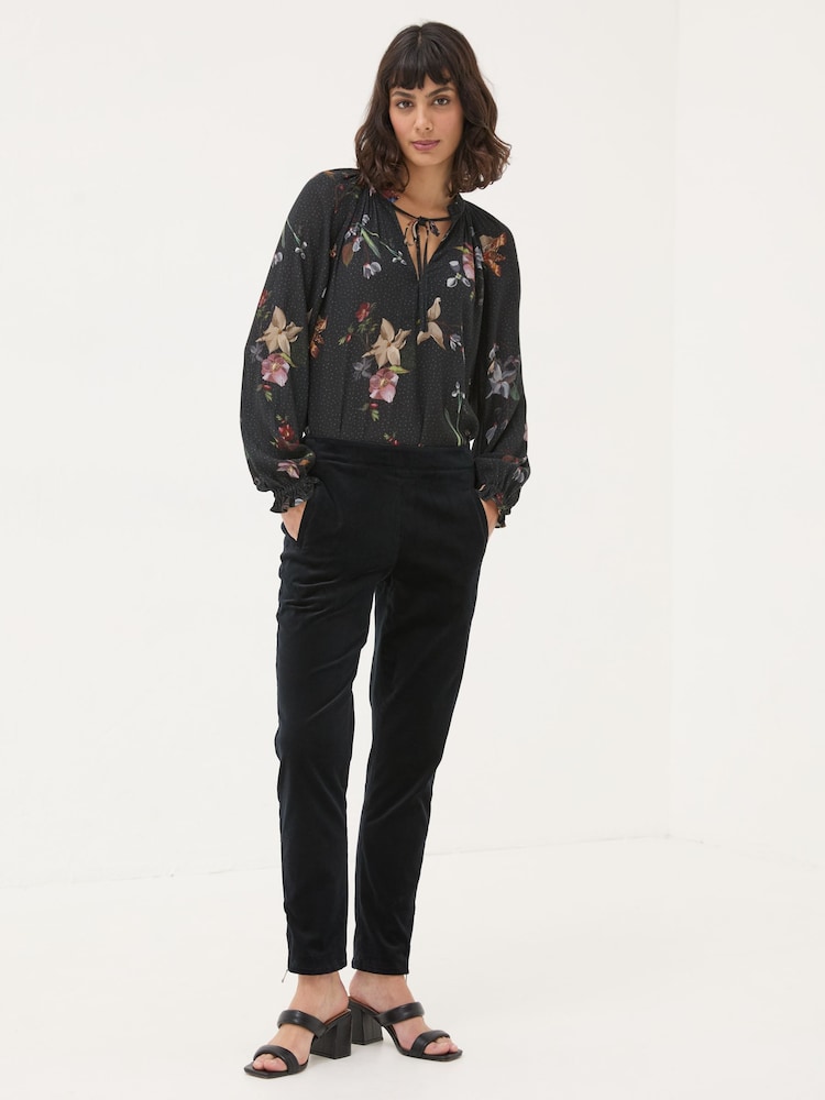 Black Isobel Velvet Trousers - Image 1 of 7