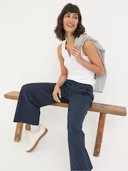FatFace Navy Ely Wide Leg Trousers - Image 3 of 5