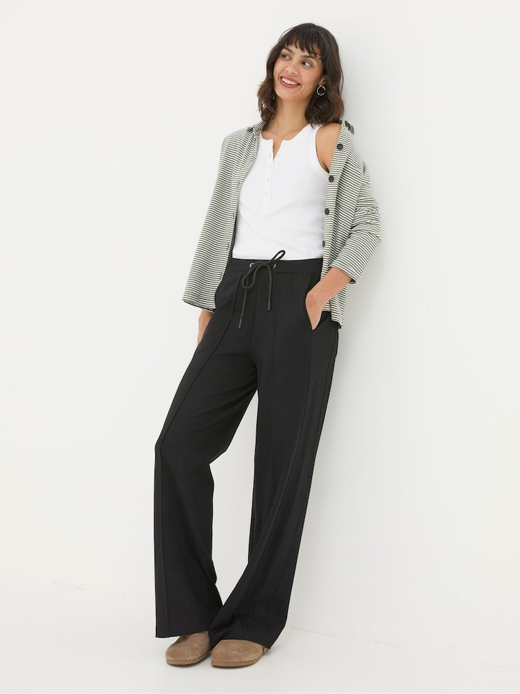 FatFace Black Ely Wide Leg Trousers - Image 1 of 5