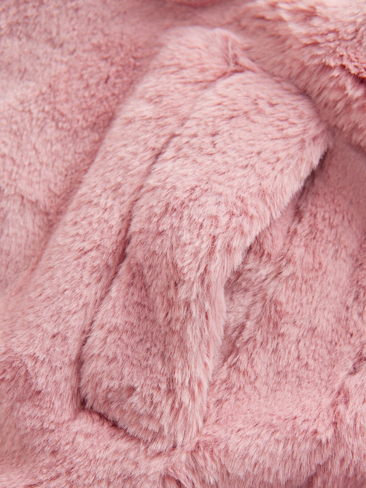 Pink Faux Fur Half Zip Top - Image 10 of 10