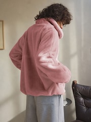 Pink Faux Fur Half Zip Top - Image 3 of 10