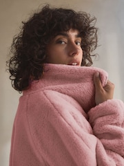Pink Faux Fur Half Zip Top - Image 4 of 10