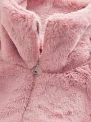 Pink Faux Fur Half Zip Top - Image 7 of 10