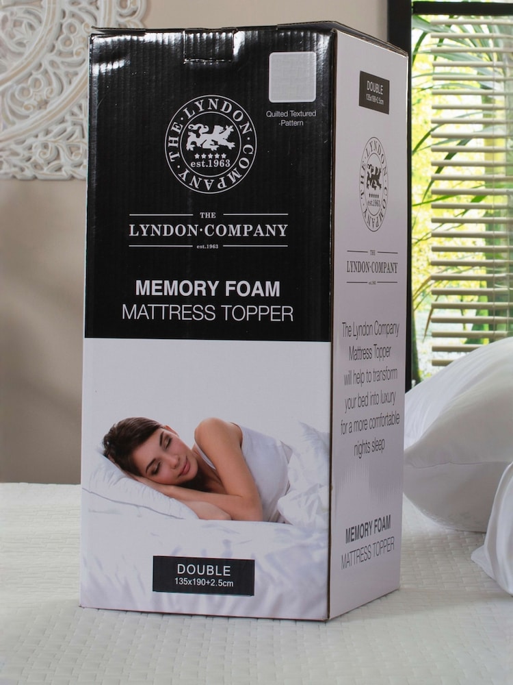 The Lyndon Company White Memory Foam Mattress Topper 2.5 cm Tog - Image 1 of 1