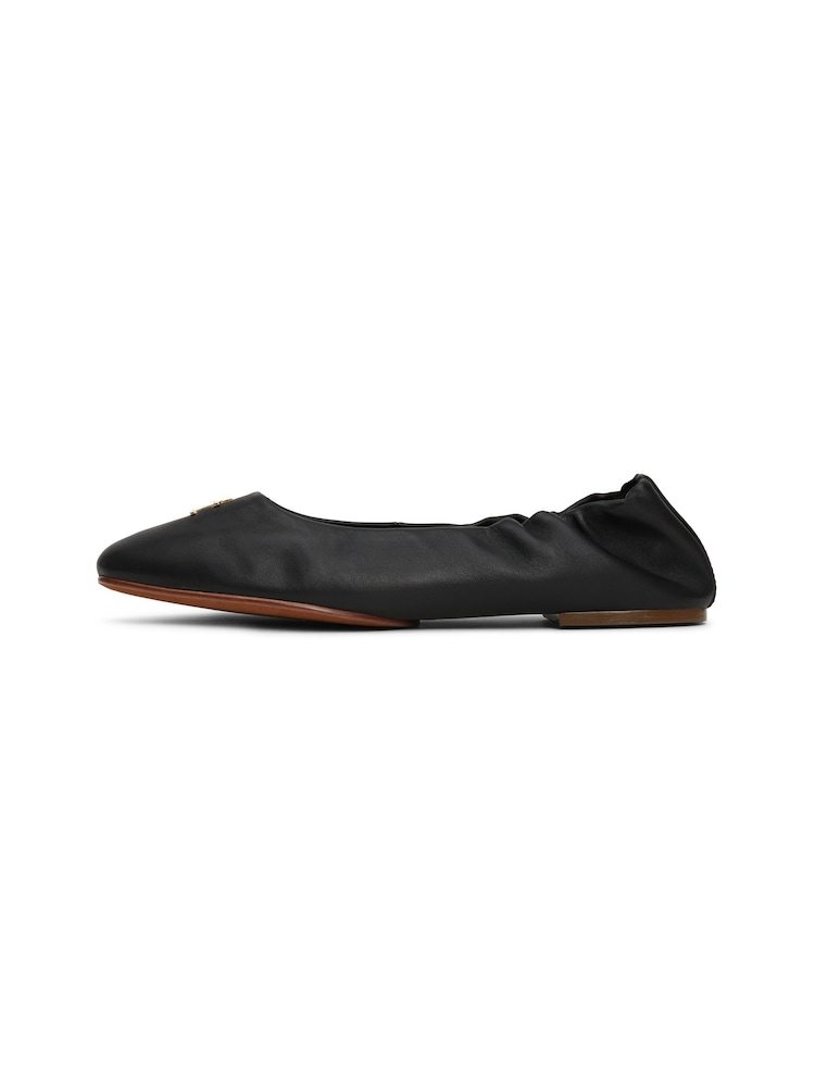 Tommy Hilfiger Black Elevated Elastic Ballerinas - Image 1 of 6