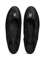 Tommy Hilfiger Black Elevated Elastic Ballerinas - Image 3 of 6