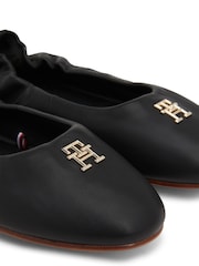 Tommy Hilfiger Black Elevated Elastic Ballerinas - Image 5 of 6
