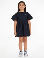 Tommy Hilfiger Blue Broderie Anglaise Dress - Image 1 of 6