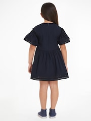 Tommy Hilfiger Blue Broderie Anglaise Dress - Image 2 of 6