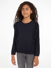 Tommy Hilfiger Blue Ruffle T-Shirt - Image 1 of 6