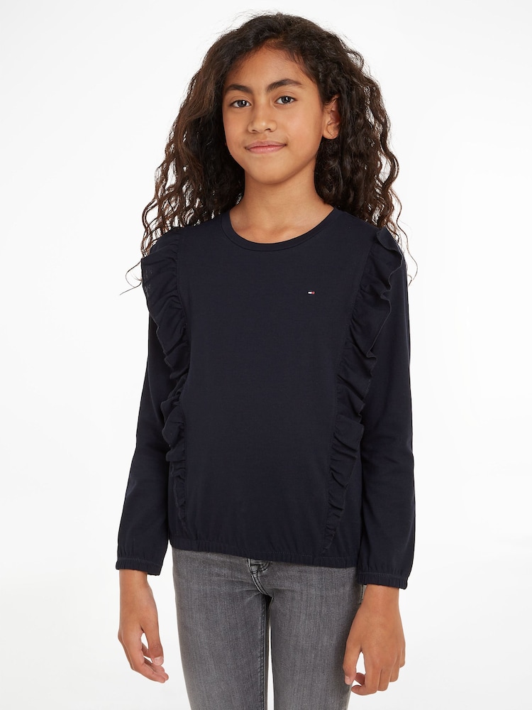 Tommy Hilfiger Blue Ruffle T-Shirt - Image 1 of 6