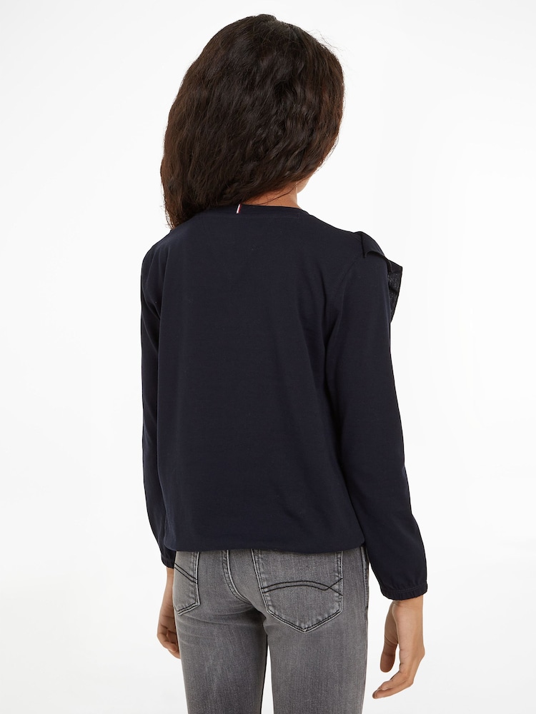 Tommy Hilfiger Blue Ruffle T-Shirt - Image 2 of 6 Tommy Hilfiger Blue Ruffle T-Shirt - Image 2 of 6