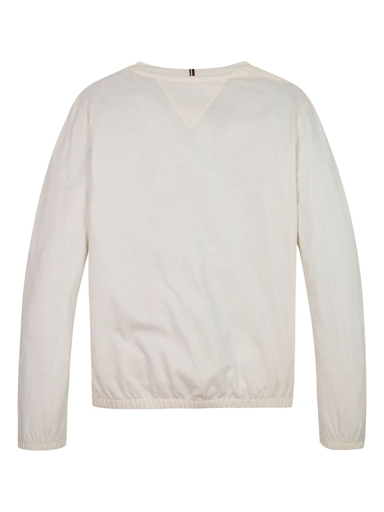 Tommy Hilfiger White Ruffle T-Shirt - Image 5 of 5