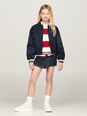 Tommy Hilfiger Blue Varsity Bomber Jacket - Image 1 of 4
