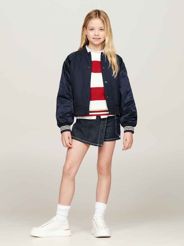 Tommy Hilfiger Blue Varsity Bomber Jacket - Image 1 of 4