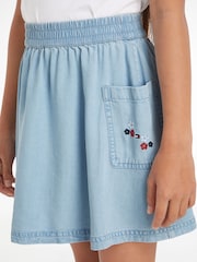 Tommy Hilfiger Blue Flower Mini TENCEL™ Skirt - Image 3 of 6