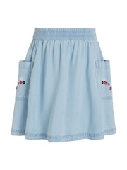 Tommy Hilfiger Blue Flower Mini TENCEL™ Skirt - Image 4 of 6