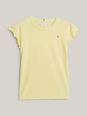 Tommy Hilfiger Yellow Essential Ruffle-Sleeved Top - Image 4 of 4