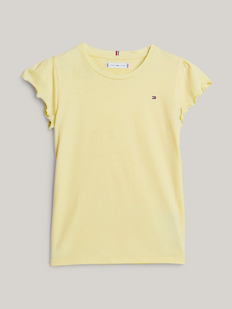 Tommy Hilfiger Yellow Essential Ruffle-Sleeved Top - Image 4 of 4