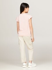 Tommy Hilfiger Pink Essential Ruffle-Sleeved Top - Image 2 of 4