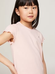 Tommy Hilfiger Pink Essential Ruffle-Sleeved Top - Image 3 of 4