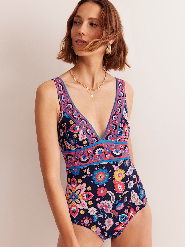 Boden Orange Porto V-Neck Swimsuit - Image 1 of 6