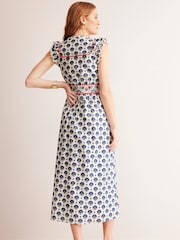 Boden Blue Frill Embroidered Midi Dress - Image 3 of 5
