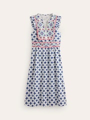 Boden Blue Frill Embroidered Midi Dress - Image 5 of 5