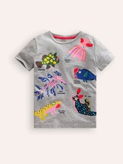 Boden Grey Weird And Wonderful Fish 100% Cotton T-Shirt - Image 2 of 4