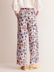 Boden Cream 100% Cotton Westbourne Linen Trousers - Image 3 of 6