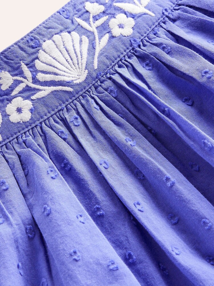 Boden Purple 100% Cotton Embroidered Reef Twirly Dress - Image 4 of 4 Boden Purple 100% Cotton Embroidered Reef Twirly Dress - Image 4 of 4