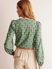 Boden Green Marina Jersey 100% Cotton Shirt - Image 3 of 6