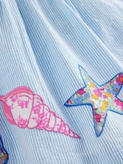 Boden Blue Shell Charming Pinafore 100% Cotton Dress - Image 4 of 4