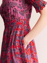 Boden Pink Smocked Cuff Maxi Dress - Image 3 of 6