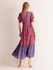 Boden Pink Smocked Cuff Maxi Dress - Image 4 of 6