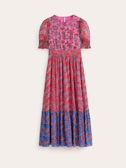 Boden Pink Smocked Cuff Maxi Dress - Image 6 of 6