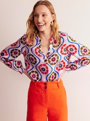 Boden Cream Alice 100% Linen Top - Image 1 of 5