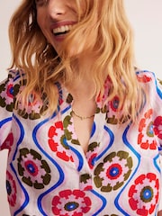 Boden Cream Alice 100% Linen Top - Image 2 of 5