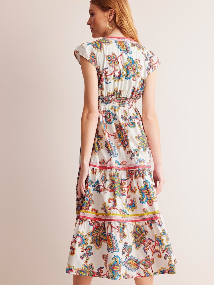 Buy Boden Cream May 100% Cotton Midi Tea Dress from Next Hungary