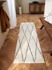 Monochrome Cosy Washable Berber Runner - Image 1 of 5