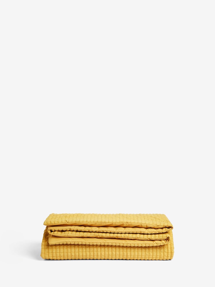 Yellow Crinkle Textured Bedspread - Image 3 of 4