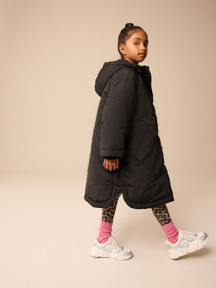 Black Shower Resistant Padded Coat (3-16yrs) - Image 1 of 11